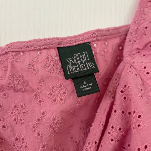 Wild Fable Pink Eyelet Top - Picture 2 of 4